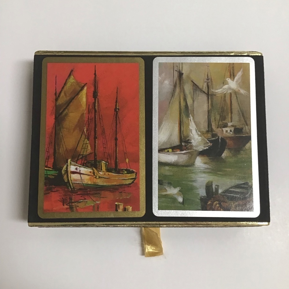 Congress Mid Century Playing Cards 2 Deck SET Sailing Ships 1 SEALED Vintage EUC - Picture 13 of 13